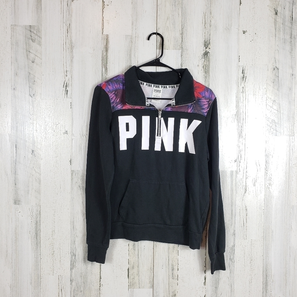 Pink Victoria's secret 3/4 zip hoodie size small